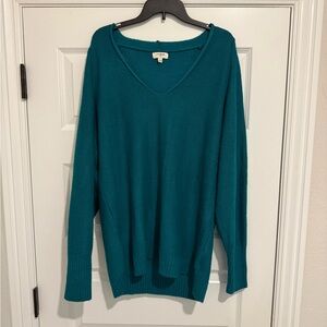 Umgee Teal V-Neck Sweater